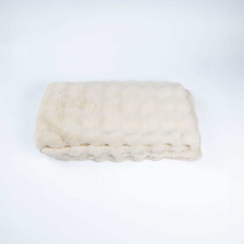 Soft Bubble Faux Fur Throw