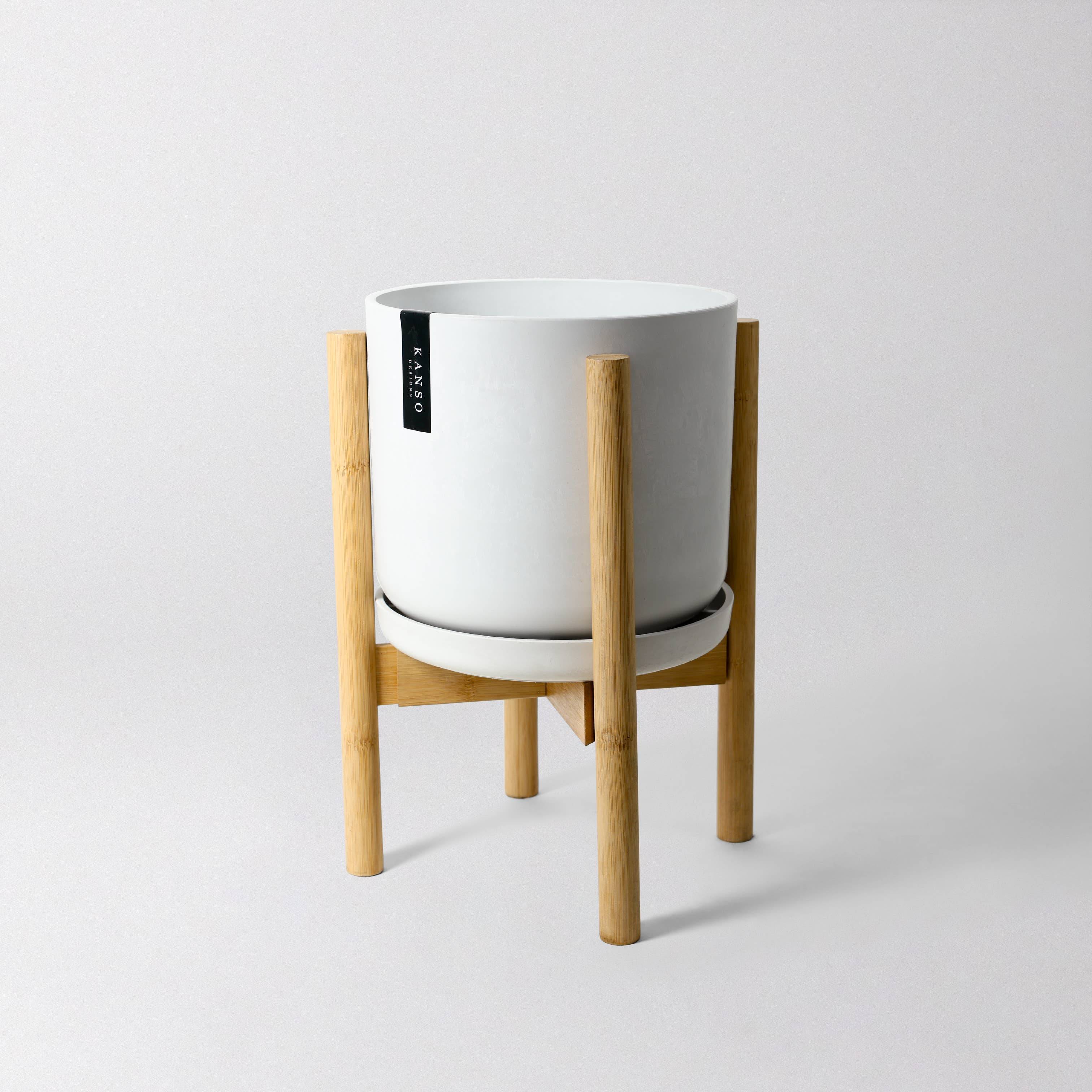 Two Set | 9" Signature Stone Planter & Bamboo Stand