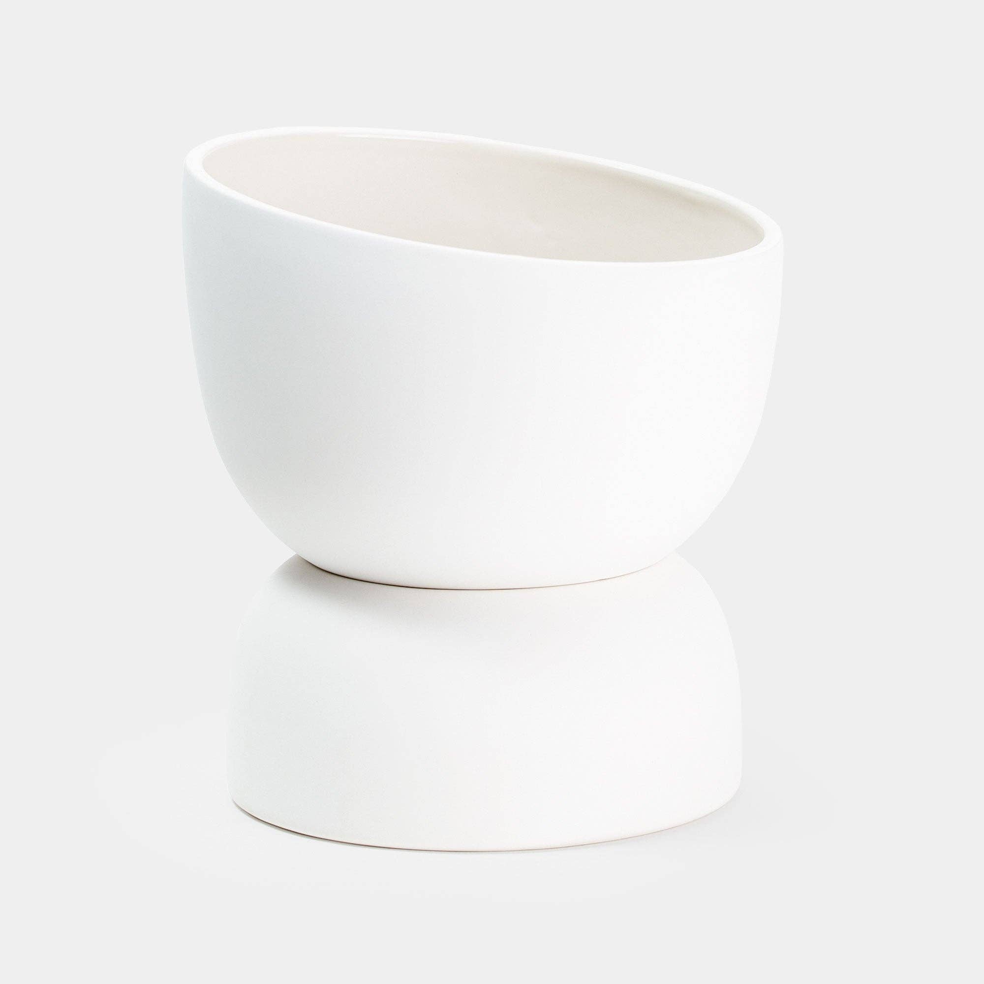 Self watering ceramic pot white dolomite indoor plant pot Canada