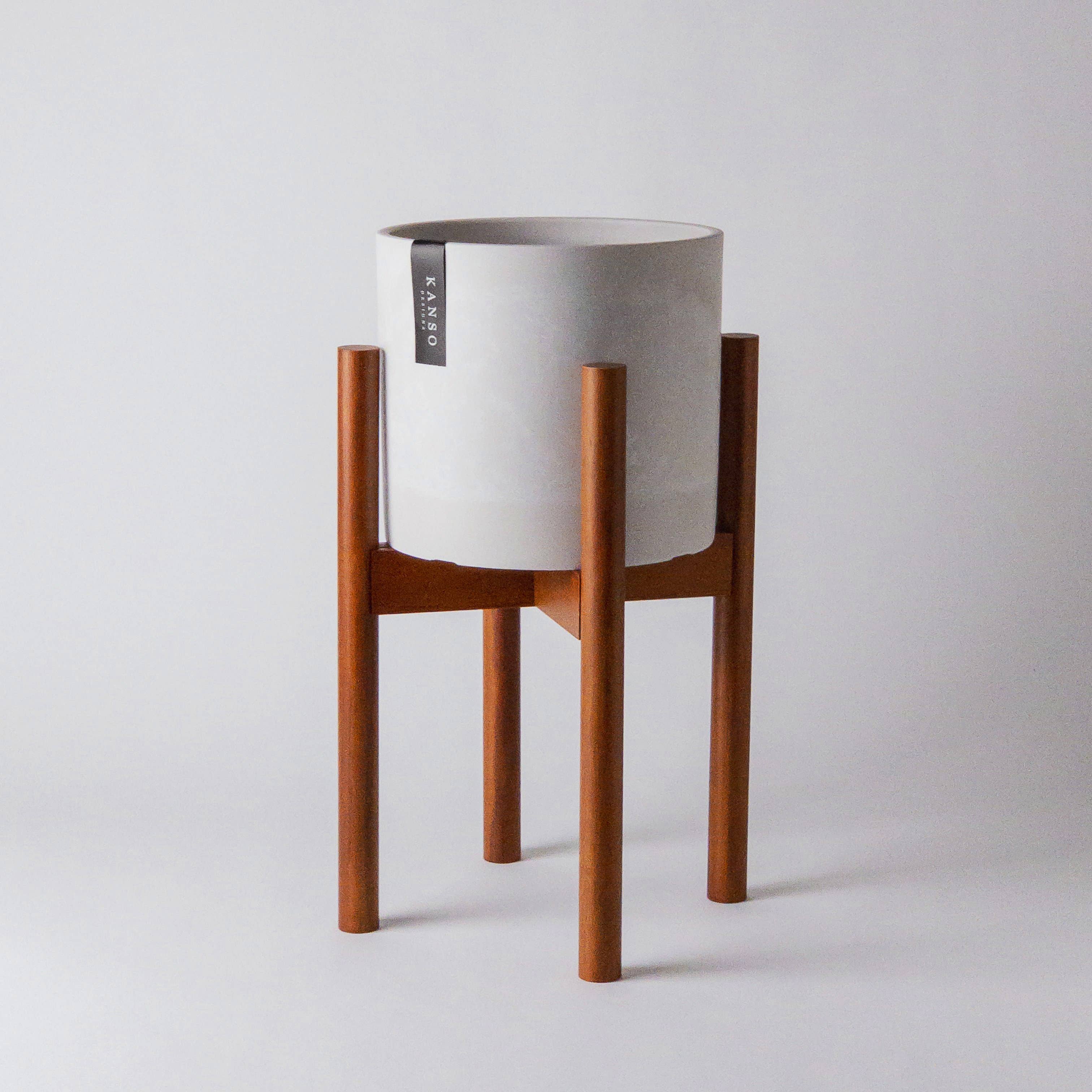 Adjustable Dark Bamboo Plant Stand